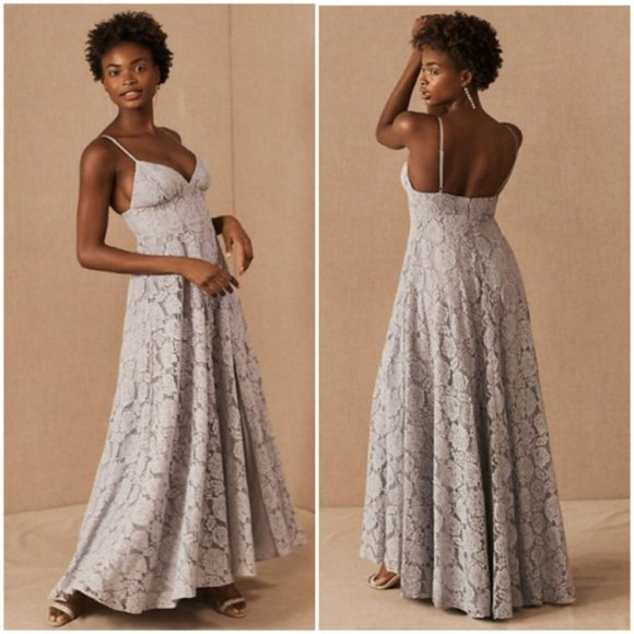 Anthropologie Dresses & Skirts - Charlotte V-neck Lace Dress Size Gray 12